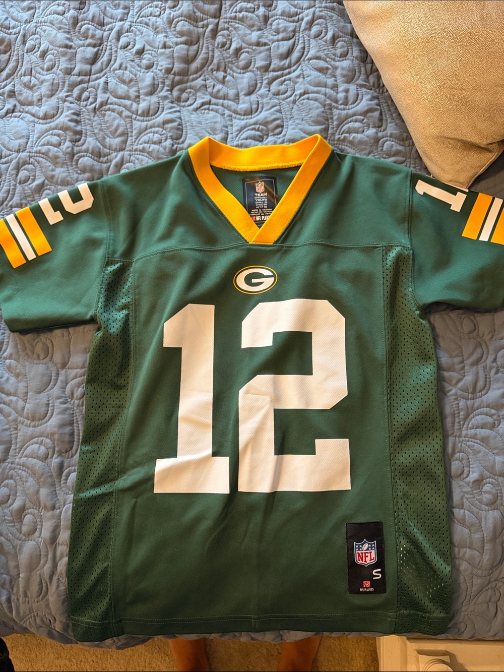 NFL Green & Yellow Kids #12 Football Jersey Rodgers